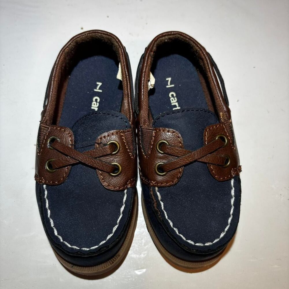 Carter-s Men's Brown and Navy Boat-shoes